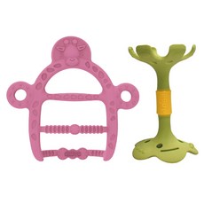 앙쥬 팔찌 + 입술 치발기, 팔찌(기린핑크)+입술(그린), 1개