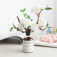 벚꽃 조화 화병 레이스 set 22cm 2컬러 인테리어 봄 테이블 장식 소품 행사 꾸미기, 핑크, 1개