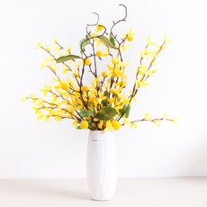개나리 조화 화병 방울 set 48cm (DIY) 인테리어 봄 꽃 테이블 장식 소품 행사 꾸미기, 단품, 1개