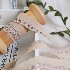 데코탑 면토숀 망사자수 면자수레이스 신상품40종레이스 리폼, 베이지총알, 1개