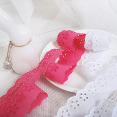 데코탑 면토숀 망사자수 면자수레이스 신상품40종레이스 리폼, 미오핑크, 1개