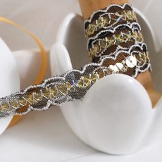 데코탑 면토숀 망사자수 면자수레이스 신상품40종레이스 리폼, 줄띠스팽클, 1개