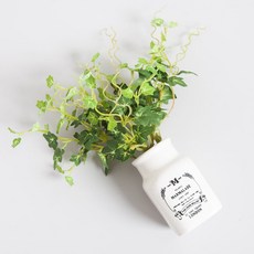 아이비 조화 화분 밀크 set 18cm (DIY) 인테리어 꽃 테이블 장식 소품 꾸미기, 단품, 1개