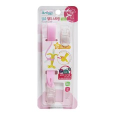 앙쥬 실리콘 치발기 홀더 클립 끈 스트랩 치발기홀더, 중(1개입)-핑크, 1개