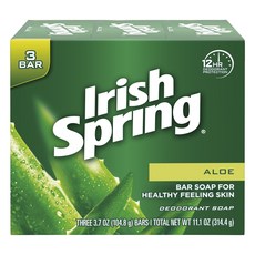 Irish Spring 데오드란트 솝 알로에 3개입, 104.8g, 1개