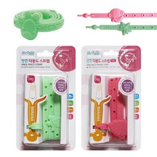 앙쥬 1+1 치발기 노리개 다용도 끈 스트랩 치발기홀더, 핑크+핑크, 2개