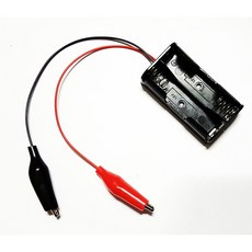 (C-19)3V건전지홀더(집게전선부)(2구AA끼우개) RHI