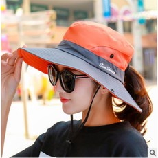 사파리 캠핑 등산모자(사파리모자)여자모자, 오렌지