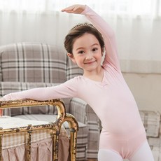 삐까부 아동용 긴팔 레오타드 발레복(여아용 일체형)