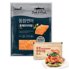 동원 연어 훈제프리미엄+양파소스 훈제연어, 140g
