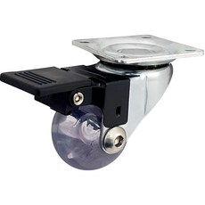 무소음 우레탄 바퀴 고정 1.5인치 회전 브레이크, 1개