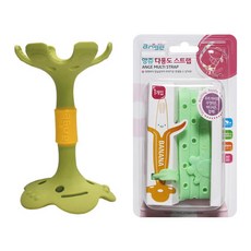 앙쥬 입술 치아발육기 + 다용도 스트랩 치발기, 입술치발기(그린) + 스트랩(민트), 1개