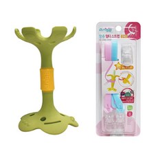 앙쥬 국민 입술 치아발육기 + 집게 스트랩 치발기, 입술치발기(그린)+스트랩(소)2p, 1개