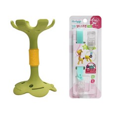 앙쥬 국민 입술 치아발육기 + 집게 스트랩 치발기, 입술치발기(그린)+스트랩(중)1p(민트), 1개