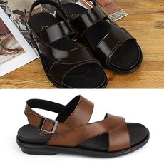 ChrisJ 男款真皮涼鞋