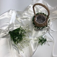 Fondant Flower 은방울 꽃 화관 부케 부토니에, 3종set