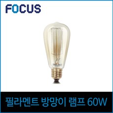 포커스 60W 에디슨전구 ST64 필라멘트 E26 노란빛, 1개