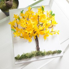 개나리 조화 액자 set 30cm 인테리어 봄 꽃 벽 장식 벽걸이 소품 행사 꾸미기, 개나리액자set(펜포함)