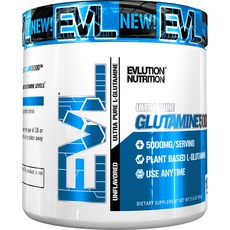 Evlution Nutrition 울트라 퓨어 글루타민 5000mg 언플레이버드, 1개, 500g