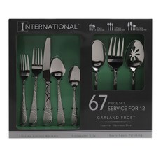 International 슈페리어 스테인리스 스틸 양식커트러리 12종 세트, Garland Frost, Place Settings 12개입 +  Hostess Set + Serving Set, 1개