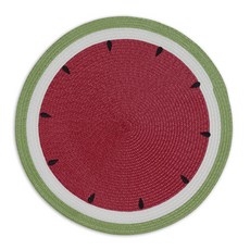 Design Imports 임브로이더드 브레이디드 플레이스매트 식탁매트, Watermelon, 45.1cm