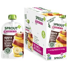 스프라우트 어린이 스무디, 6개입, 사과 + 바나나 + 버터넛 + 스쿼시(Apple + Banana + Butternut + Squash)