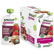 스프라우트 어린이 스무디, 6개입, 믹스드 베리 + 오트밀(Mixed Berry + Oatmeal)