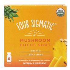 포시그마틱 머쉬룸 포커스 샷 라이언 메인 포함 파워풀 + 파인애플 비건, 6개입, 74ml
