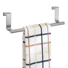 iDESIGN 포마 오버 더 캐비넷 타월 바 행주걸이 22.9cm, 1개, Brushed Stainless Steel