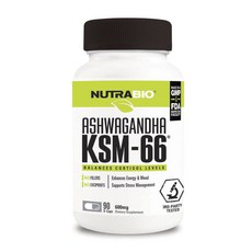 뉴트라바이오 아슈와간다 KSM-66 600mg 브이-캡 비건, 1개, 90정