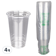 포담팩 카페테이크아웃 아이스컵 92파이 16온스 투명컵, 4개