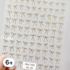 얇은 라인 리본 네일스티커 6종 KJ 레드 핑크 실버, 04.골드, 6개