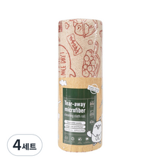 록신 다용도행주 극세사 빨아쓰는 일회용 행주 20매 25*25, 4세트, 08/피자 라이프-브라운