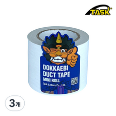 도깨비 수출용(국내산) 덕트테이프 덕테이프 미니롤 WHITE 50mmX5m, 3개