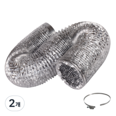 덕트몰 알류미늄 은박 주름관 자바라 덕트호스+호스밴드 5cm 6.5cm 7.5cm 8cm 8.5cm 10cm 12.5cm 15cm 20cm 25cm 30cm 알루미늄 닥트자재, 0.8m, 2개