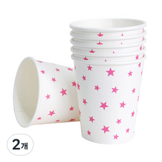 피플스파티 파티컵 240ml 스타 18P, 핑크, 2개, 18개