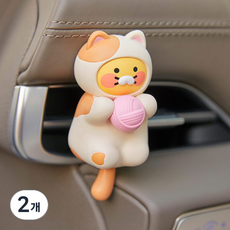 카카오프렌즈 냥냥고양이 춘식이 차량용방향제 캐릭터 송풍구형 피규어 디퓨져 새차선물 귀여운차량용품, 2개, 플로랄