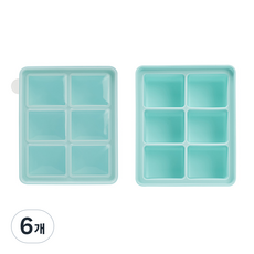네오실리 국산 프리미엄 실리콘 얼음틀 다진마늘 이유식 냉동틀, 6개, 민트