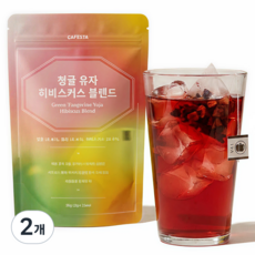 [카페스타] 청귤 유자 히비스커스 상큼 달콤 블렌딩티 시트러스 과일차, 2개, 25개입, 50g