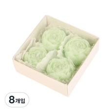 꽃캔들 장미꽃캔들 꽃모양 양초 장식용 초 선물 데이트용 소이캔들, 8개입, 민트