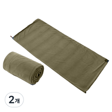 타닥 캠핑 블랭킷 연장형 담요 침낭 라이너 휴대용 이불 압축파우치, 2개, 올리브