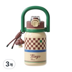 세다가 대용량 도트 텀블러 핸들형 보온보냉 316L 스테인리스 빨대컵, 3개, 1000ml, 옐로