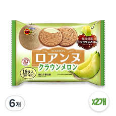 부르봉 로안느 크라운 멜론 쿠키 일본 전병 비스킷 여름, 6개, 113g