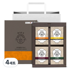 [본사직영] 다예 블렌딩 하모니 4종 티백 선물세트 쇼핑백+캐모마일 오렌지+루이보스 레몬+바나바 돼지감자+녹차 뽕잎, 4세트