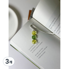 엘에떼 네잎클로버 비즈 책갈피 북마크 독서용품 끈갈피, 3개, 3
