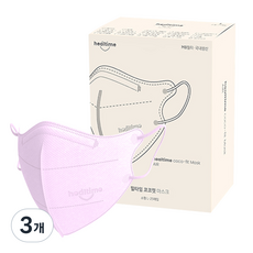 힐타임 코코핏 KF94 컬러 마스크 소형L 새부리형 숨쉬기편한, 25매입, 3개, 라벤더퍼플