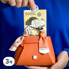 클라르떼 부모님 용돈 고급 선물 박스 가방, 오렌지, 3개