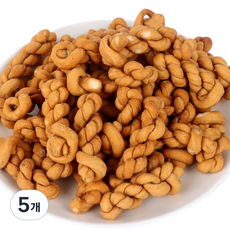 한입에 쏙 미니 사이즈 20년전통 뻥튀기곡물나라 미니 꽈배기 바삭한 달콤 깔끔 포장 휴대용 국민 간식, 5개, 170g