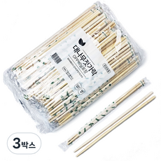 일회용 대나무젓가락 개별 비닐포장 20Cm길이, 3박스, 100개입