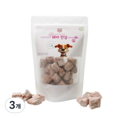 헬시하이펫 강아지 동결건조 간식 돼지 안심, 3개, 50g, 큐브